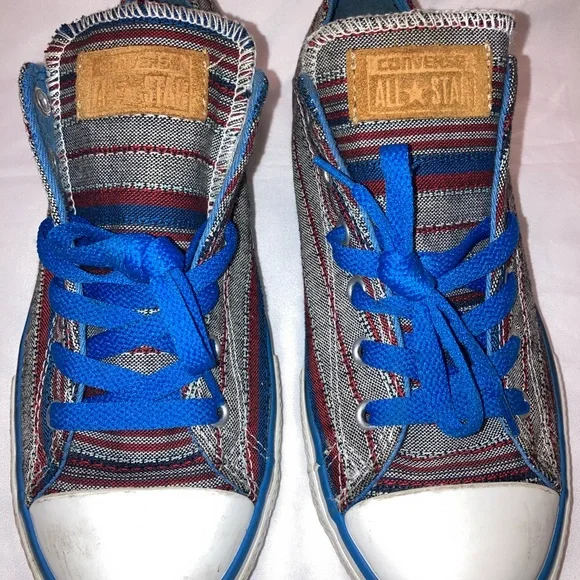 Converse Chuck Taylor Blue and Red Sneakers Classic Style women’s size 8.5 - Picture 1 of 6